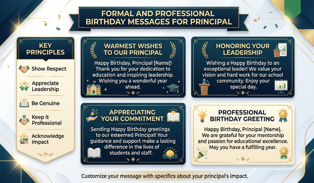 Formal and Professional Birthday Messages for Principal