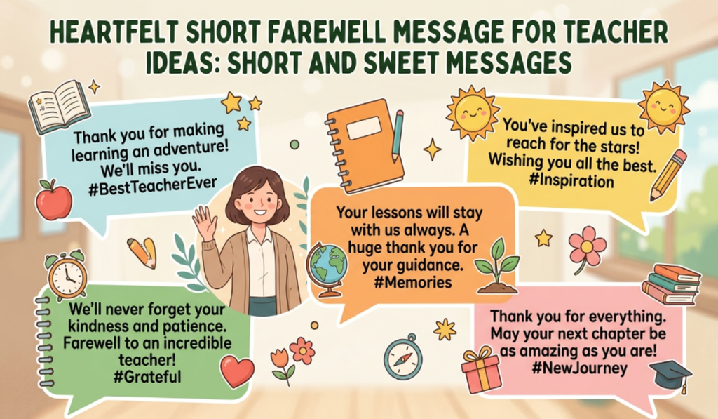 Heartfelt Short Farewell Message for Teacher Ideas Short and Sweet Messages