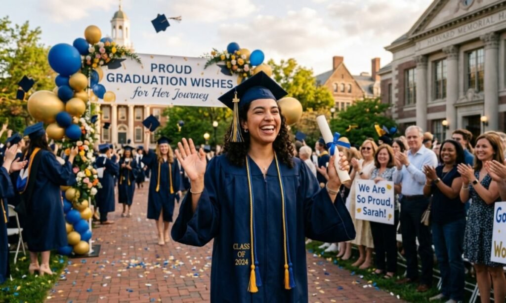 Proud Graduation Wishes for Her Journey