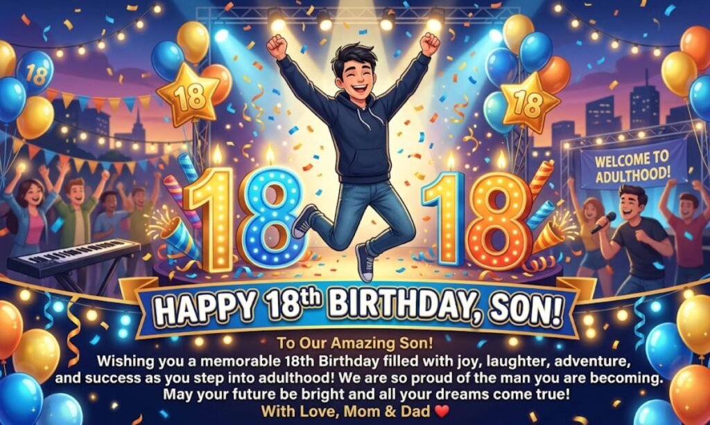 18th Birthday Wishes for your Son (Young Man)