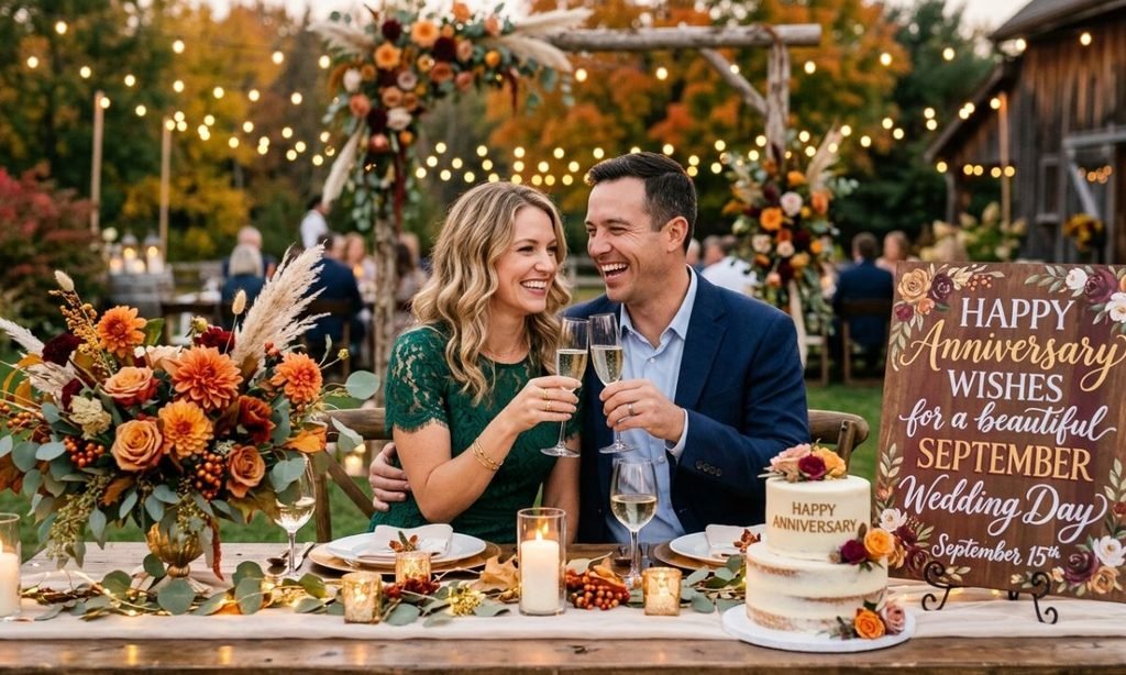 3. Happy Anniversary Wishes for a September Wedding Day