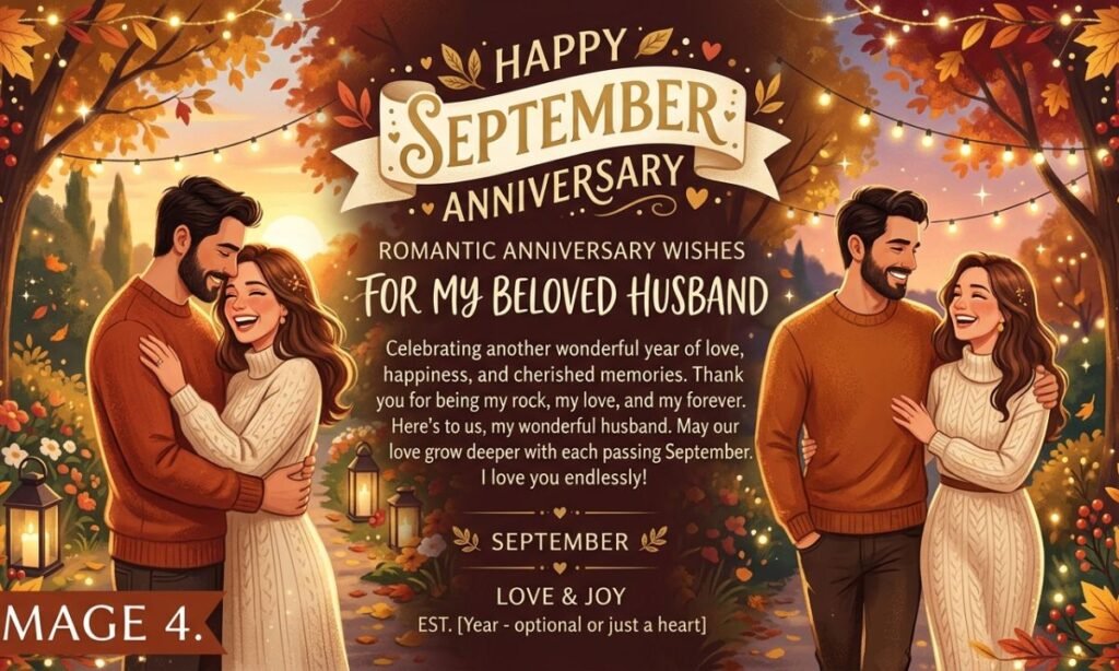 4. Romantic September Anniversary Wishes for Husband