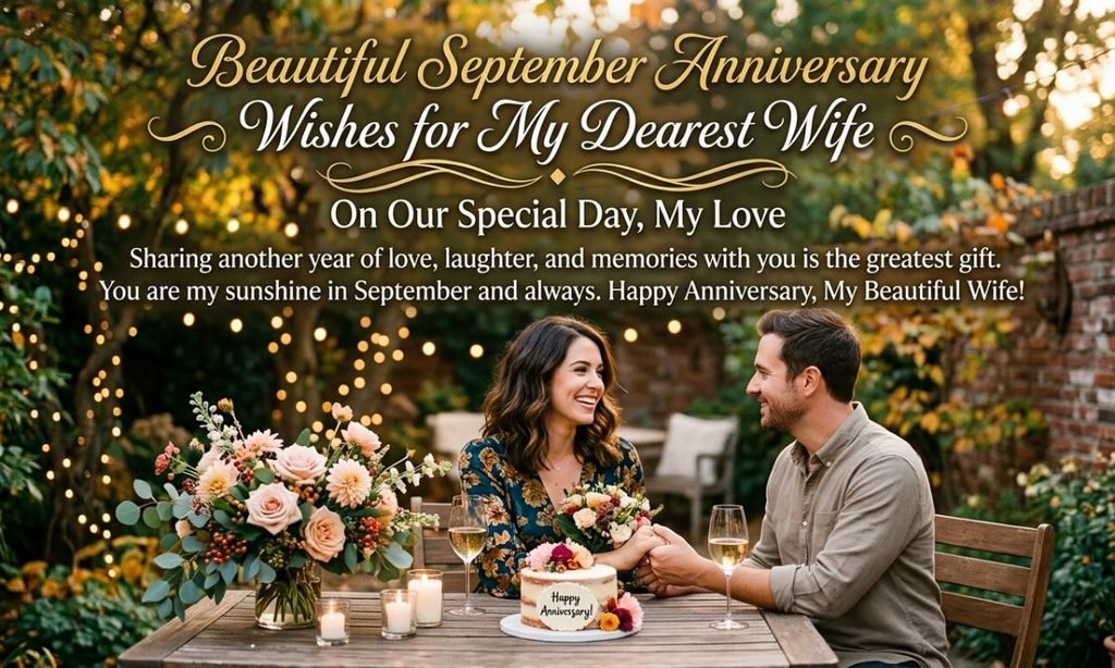 Beautiful September Anniversary Wishes for Wife