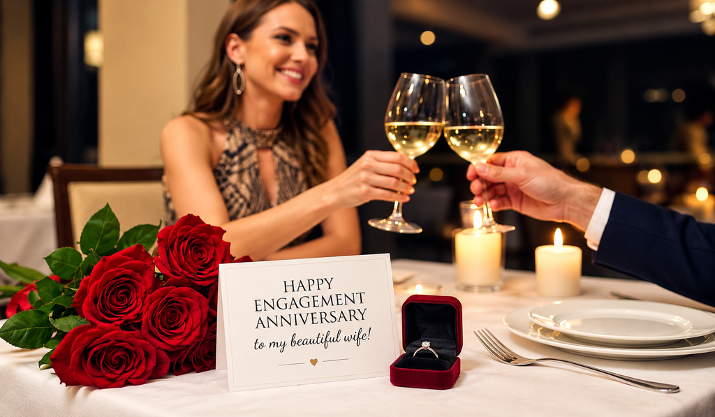 Engagement Anniversary Wishes for Wife