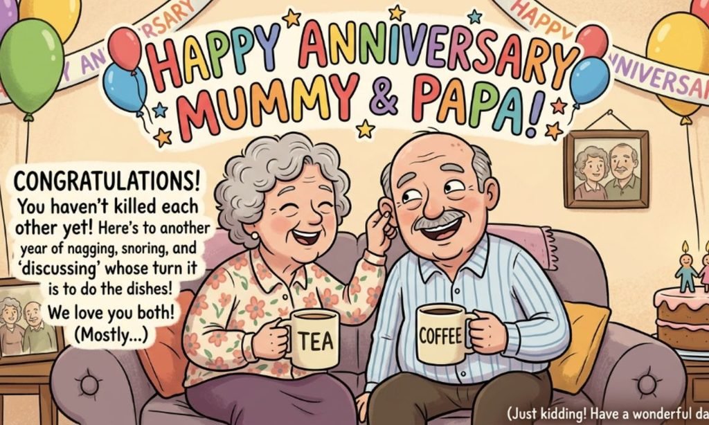Funny Marriage Anniversary Wishes for Mummy Papa