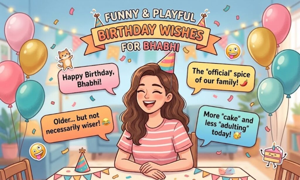 Funny & Playful Birthday Wishes for Bhabhi