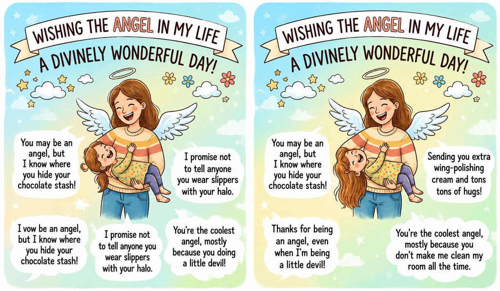 Funny and Light-Hearted Wishes for the Mother Who Is an Angel to Her Child
