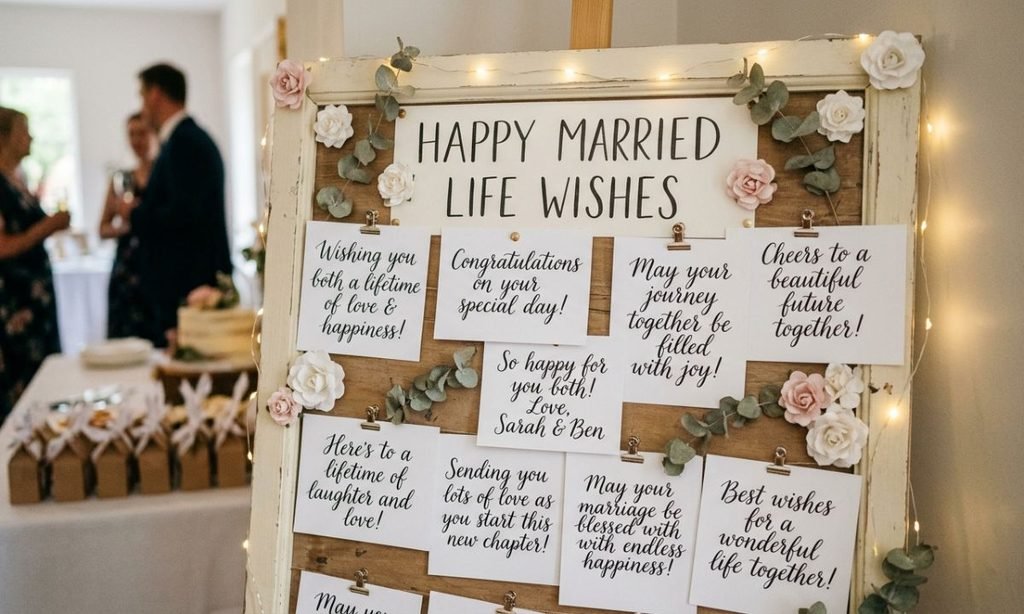 Happy married life wishes text messages