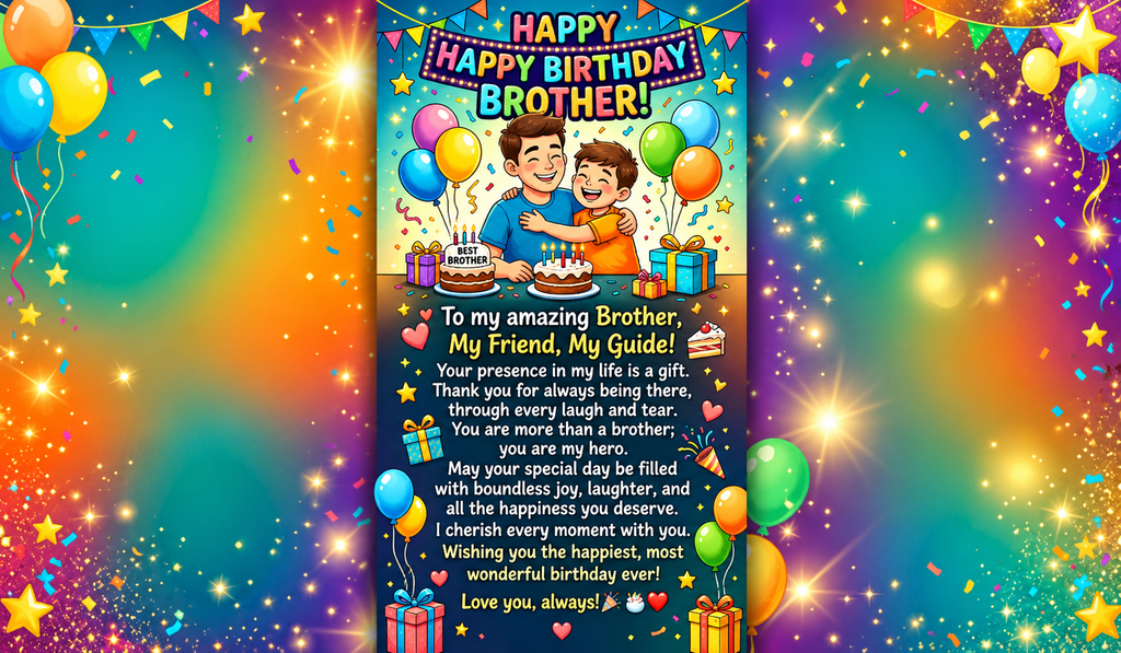 Heart Touching Birthday Wishes for Brother WhatsApp Status