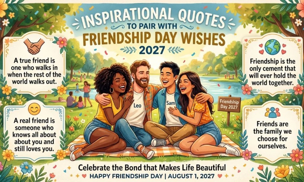Inspirational Quotes to Pair with Friendship Day Wishes 2027
