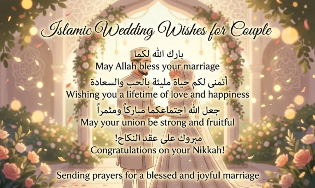 Islamic Wedding Wishes for Couple