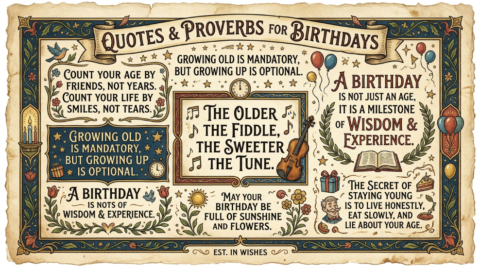 Quotes and Proverbs for Birthdays