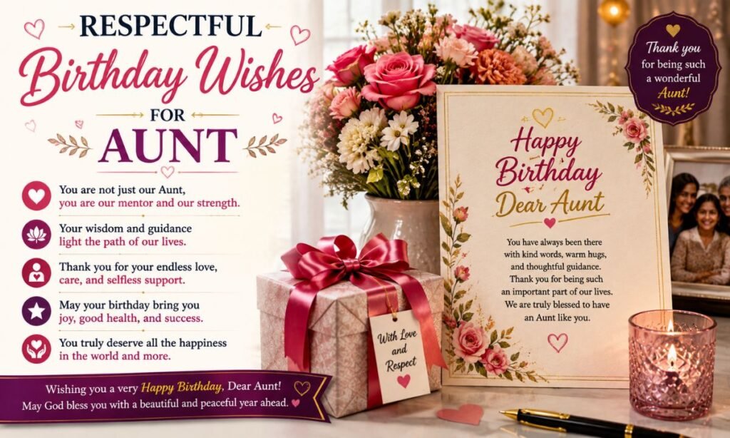 Respectful Birthday Wishes for Aunt
