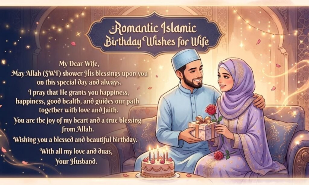 Romantic Islamic Birthday Wishes for Wife