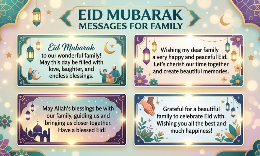 Short Eid Mubarak Messages for Family