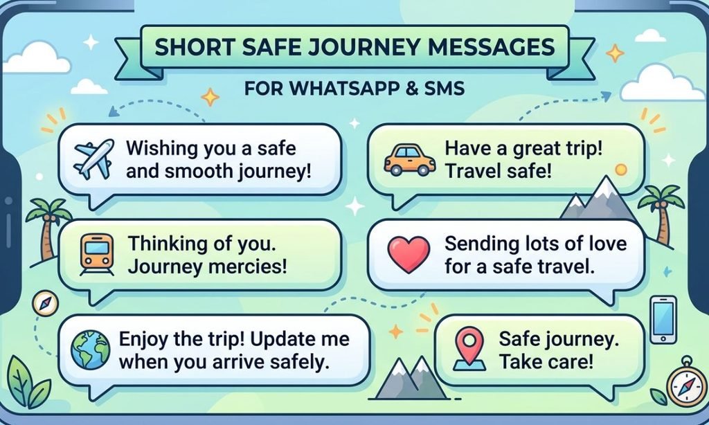 Short Safe Journey Messages for WhatsApp and SMS