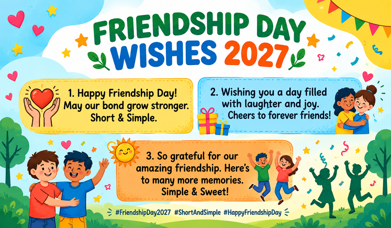 Short and Simple Friendship Day Wishes 2027