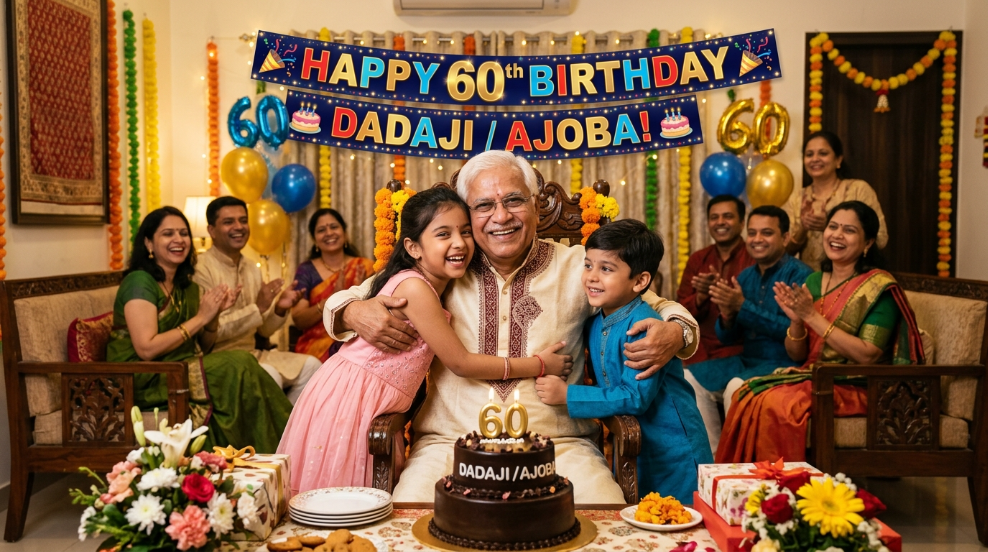 🎉 60th Birthday Wishes for Dadaji Ajoba