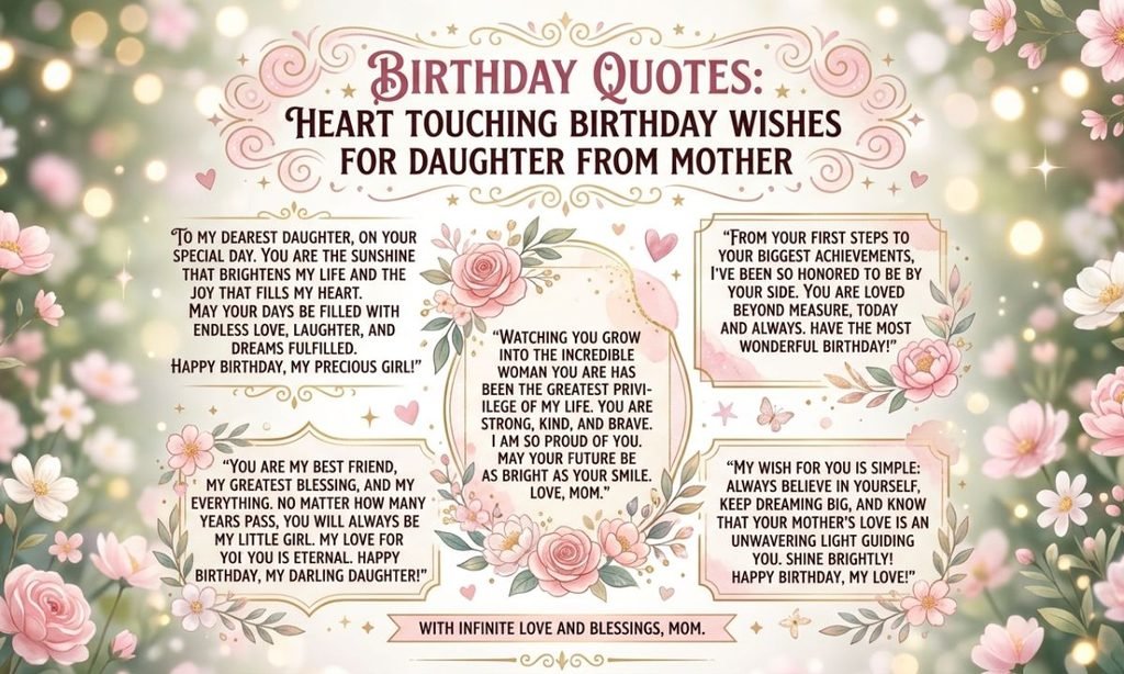 Birthday Quotes Heart Touching Birthday Wishes for Daughter from Mother