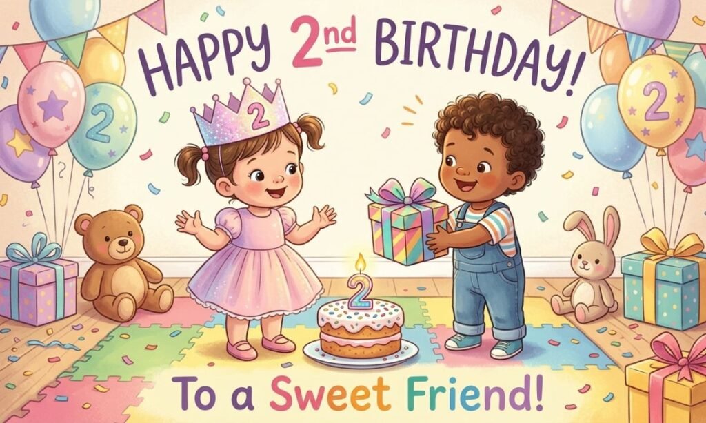 Birthday Wishes for 2 Year Old Girl from Friend