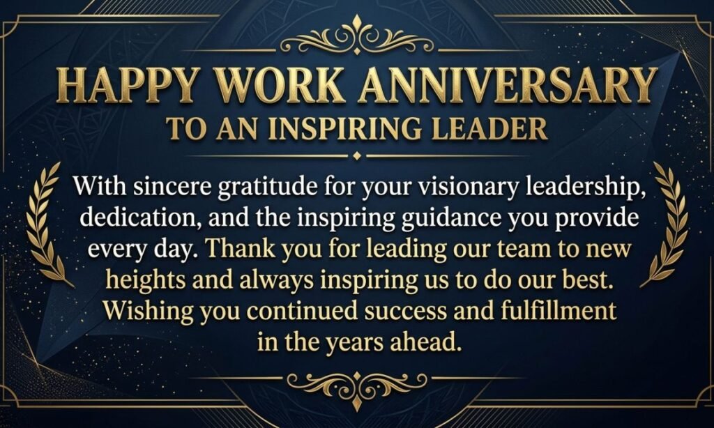 Formal Work Anniversary Wishes for Leaders