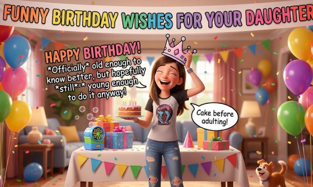 Funny Birthday Wishes for Your Daughter