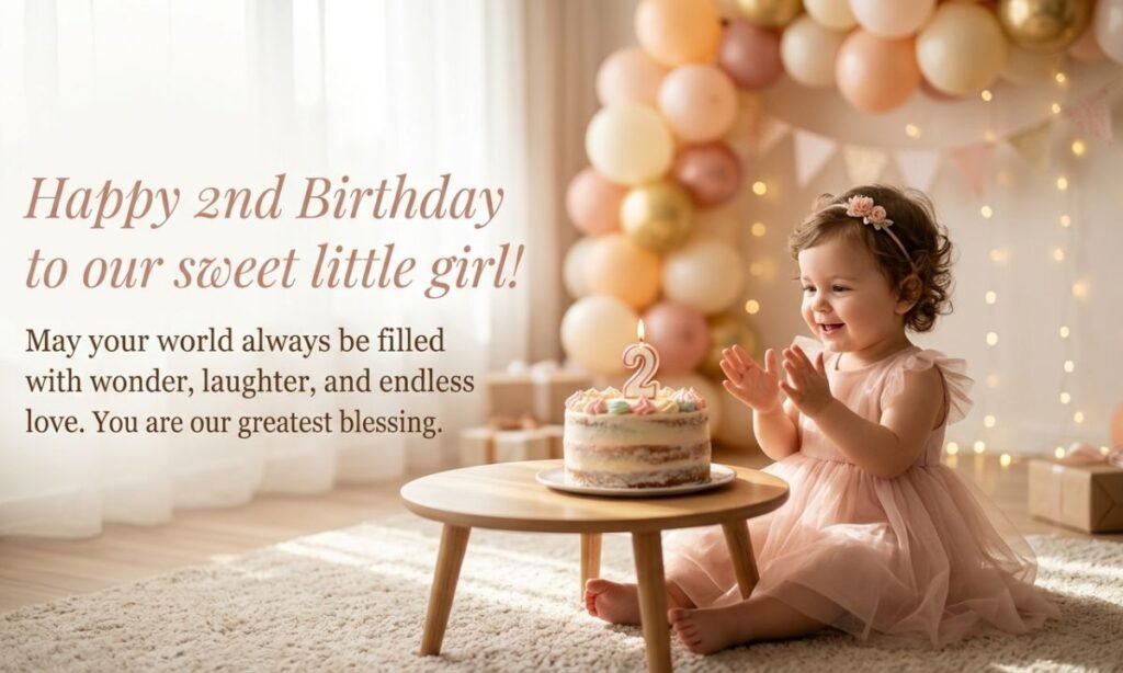 Heart-Touching Birthday Wishes for 2 Year Baby Girl
