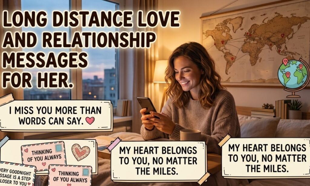 Long Distance Love and Relationship Messages for Her 🌍❤️