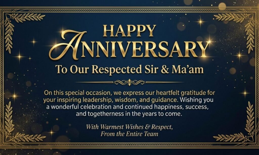 Professional Anniversary Messages for Sir and Mam