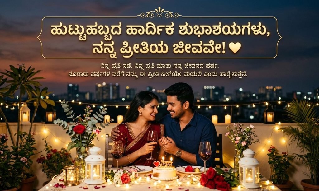 Romantic Lover Birthday Wishes in Kannada ❤️
