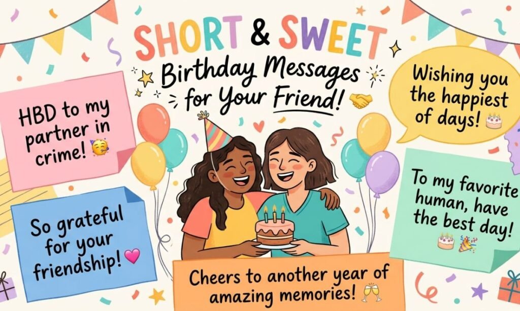 Short and Sweet Birthday Messages for Your Friend 🎂🤝