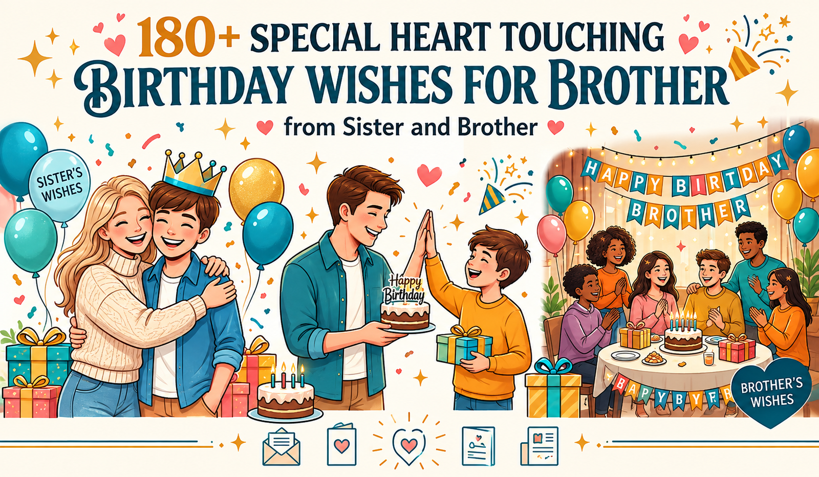 180+ Special Heart Touching Birthday Wishes for Brother from Sister and Brother