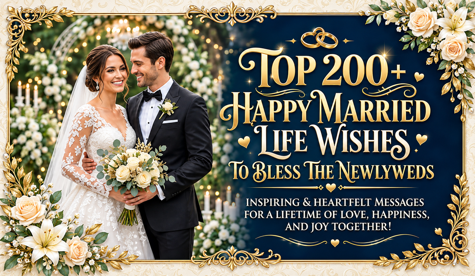 Top 200+ Happy Married Life Wishes To Bless The Newlyweds